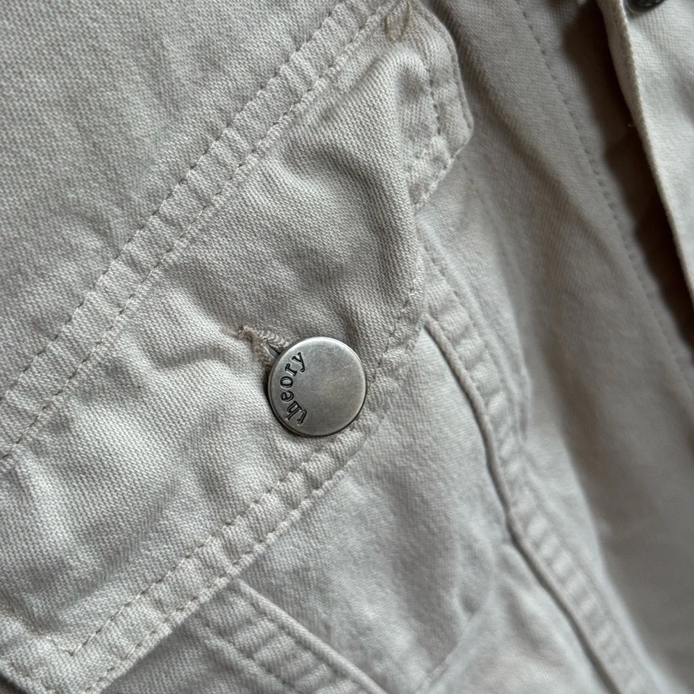 Theory Light Beige Jean Jacket | Large - Picture 4 of 5